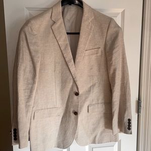 Men’s J. Crew linen blazer size 40R new with tags NWT light tan/natural